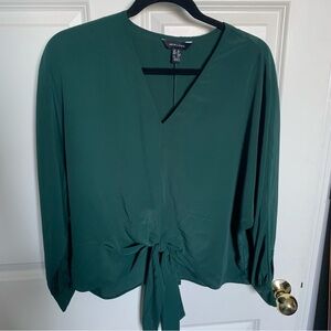 Green Tie Blouse